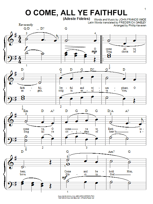 Phillip Keveren O Come, All Ye Faithful (Adeste Fideles) Sheet Music Notes & Chords for Piano - Download or Print PDF
