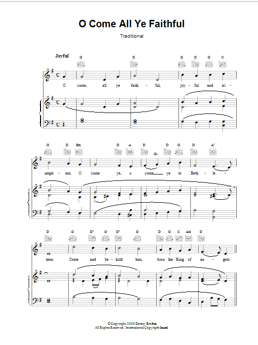 John Francis Wade O Come, All Ye Faithful (Adeste Fideles) Sheet Music Notes & Chords for Guitar Tab - Download or Print PDF