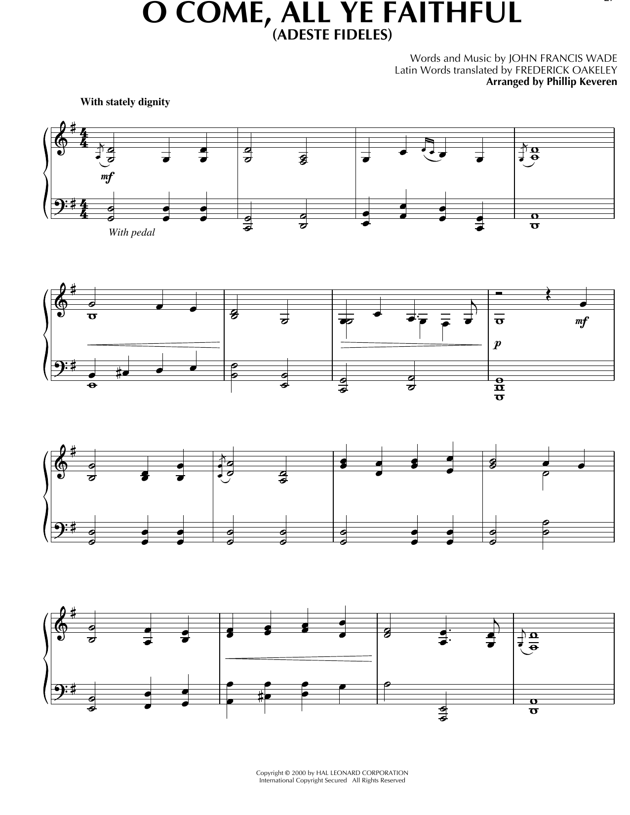 John Francis Wade O Come, All Ye Faithful [Celtic version] (arr. Phillip Keveren) Sheet Music Notes & Chords for Piano Solo - Download or Print PDF