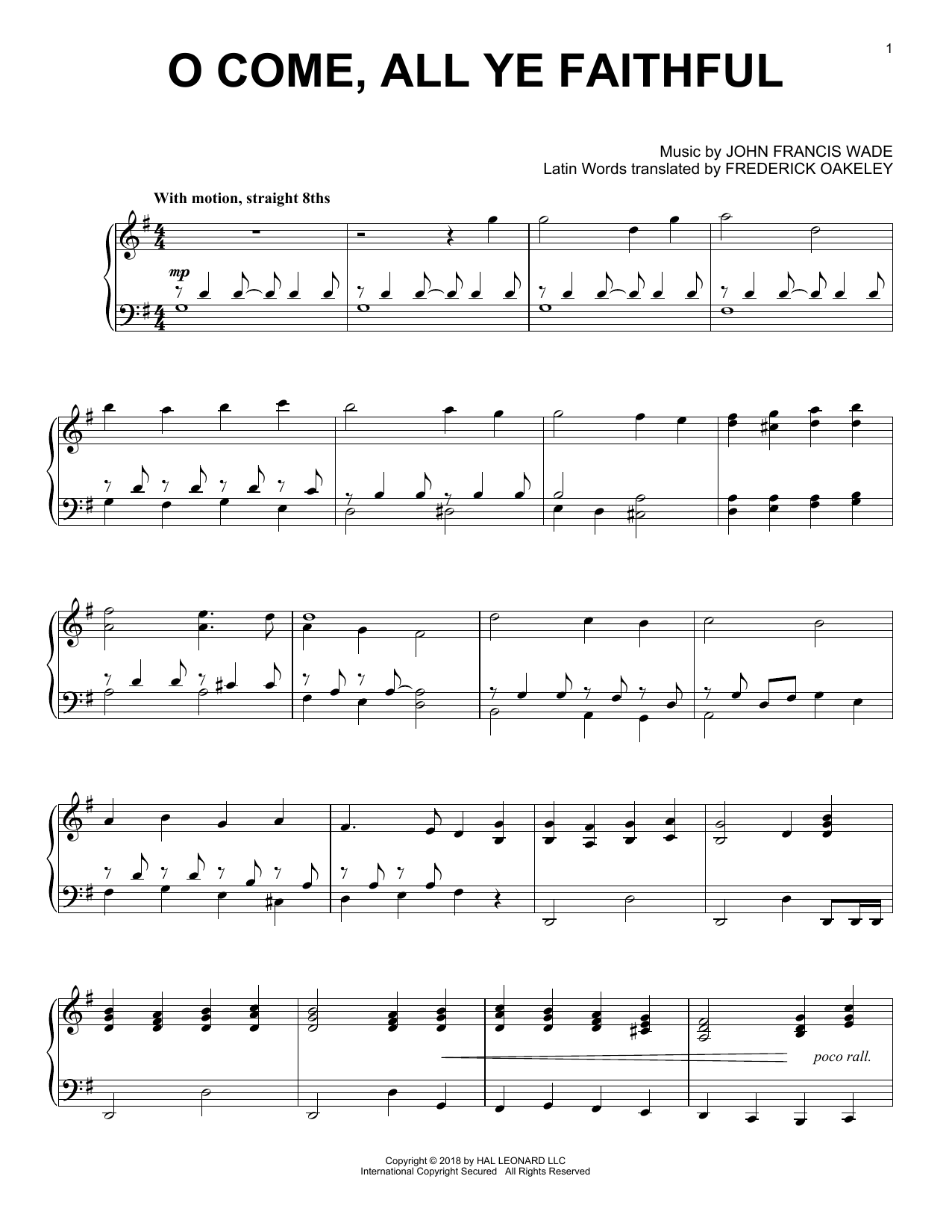 John Francis Wade O Come, All Ye Faithful [Jazz version] Sheet Music Notes & Chords for Piano - Download or Print PDF