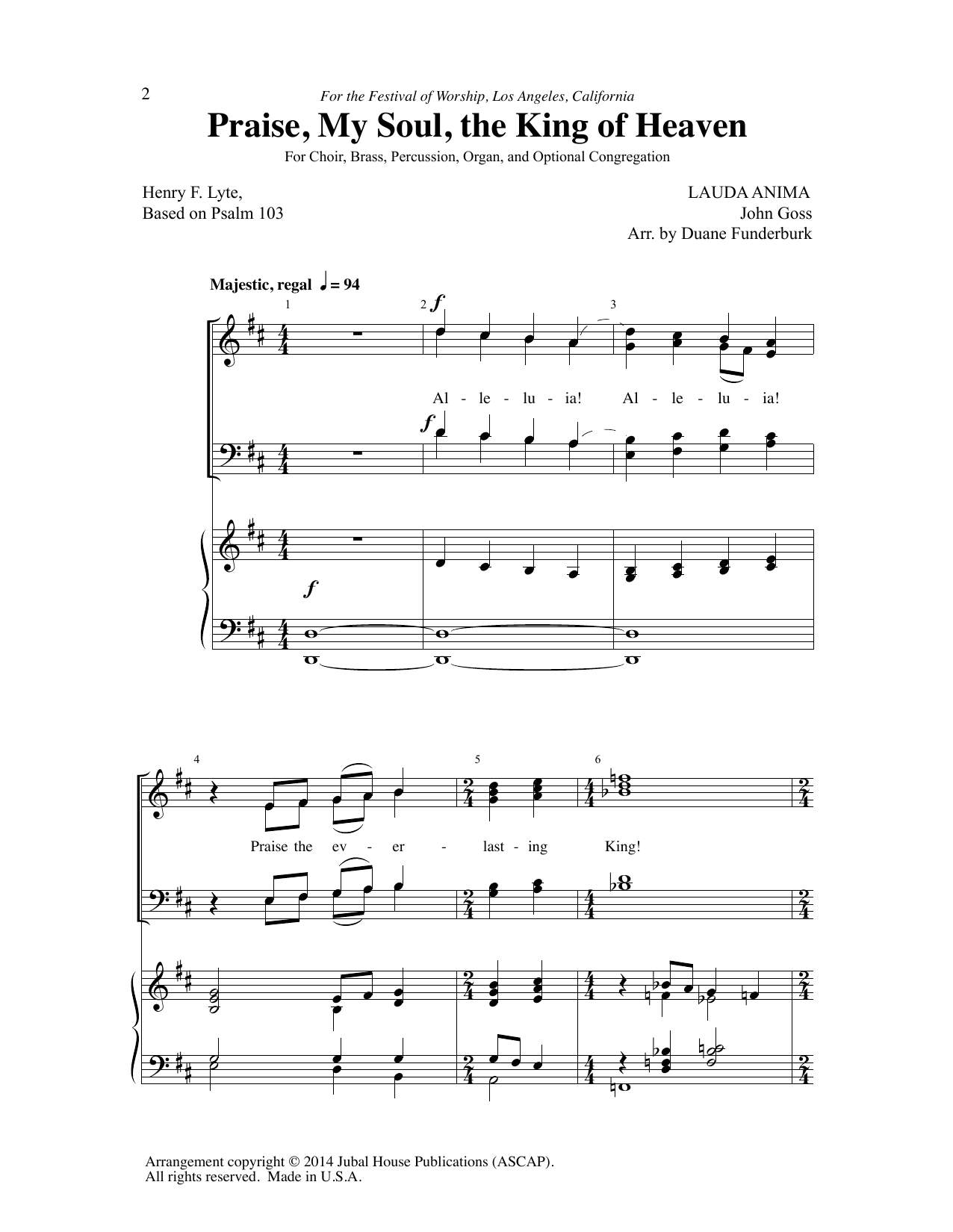 John Goss Praise, My Soul, The King Of Heaven (arr. Duane Funderburk) Sheet Music Notes & Chords for SATB Choir - Download or Print PDF