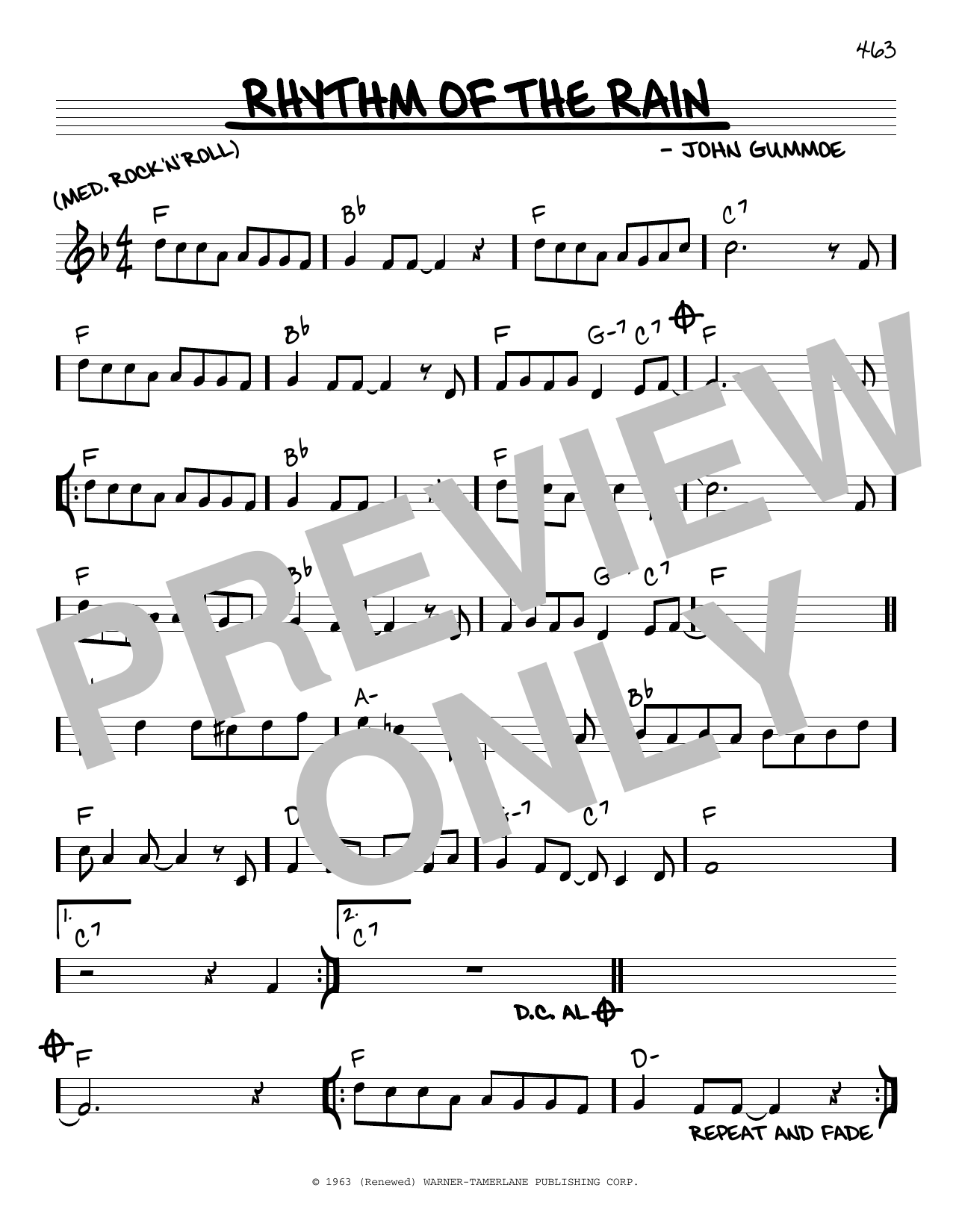 John Gummoe Rhythm Of The Rain Sheet Music Notes & Chords for Real Book – Melody & Chords - Download or Print PDF
