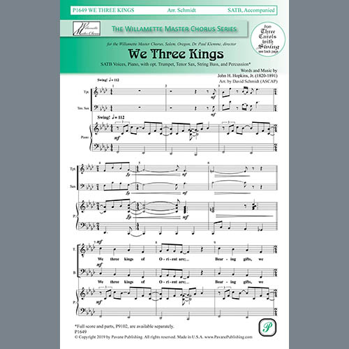 John H. Hopkins, Jr., We Three Kings (arr. David Schmidt), SATB Choir