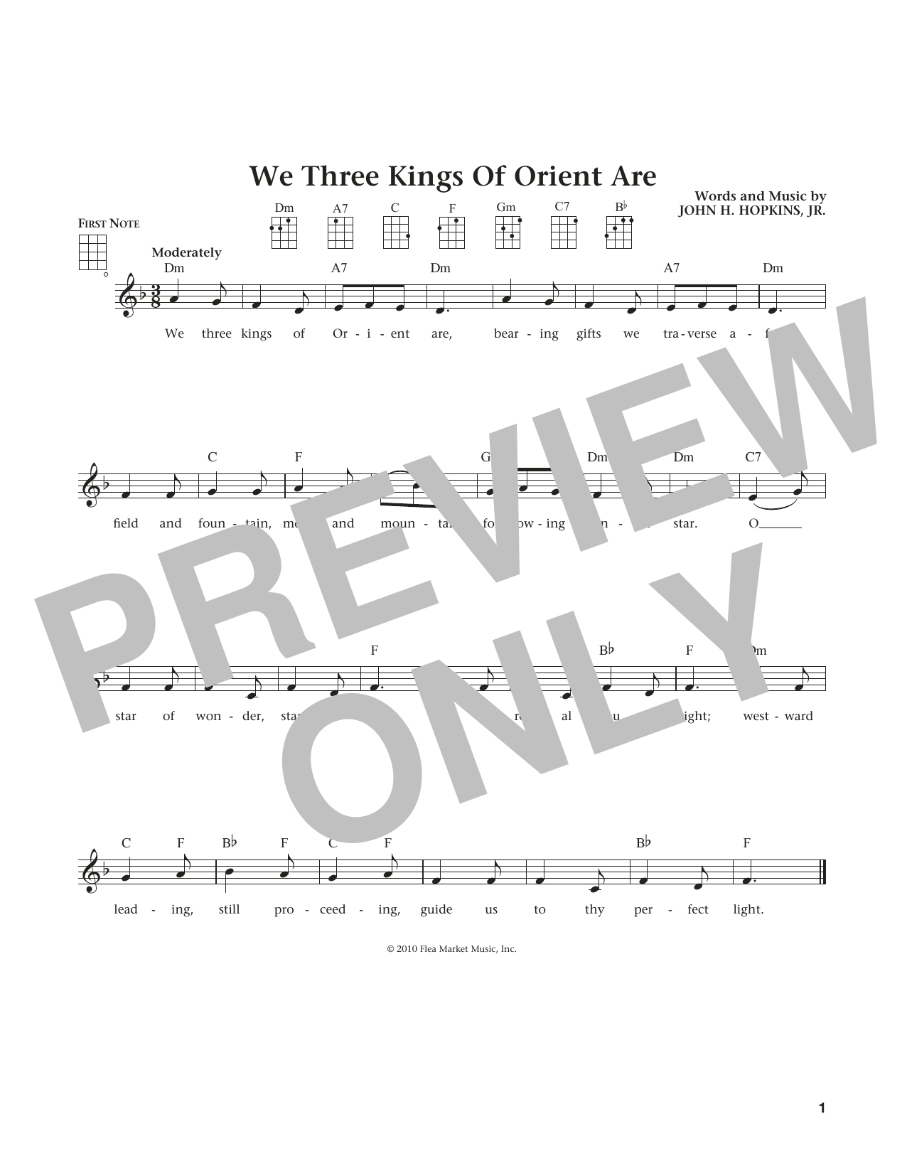 John H. Hopkins, Jr. We Three Kings Of Orient Are (from The Daily Ukulele) (arr. Liz and Jim Beloff) Sheet Music Notes & Chords for Ukulele - Download or Print PDF