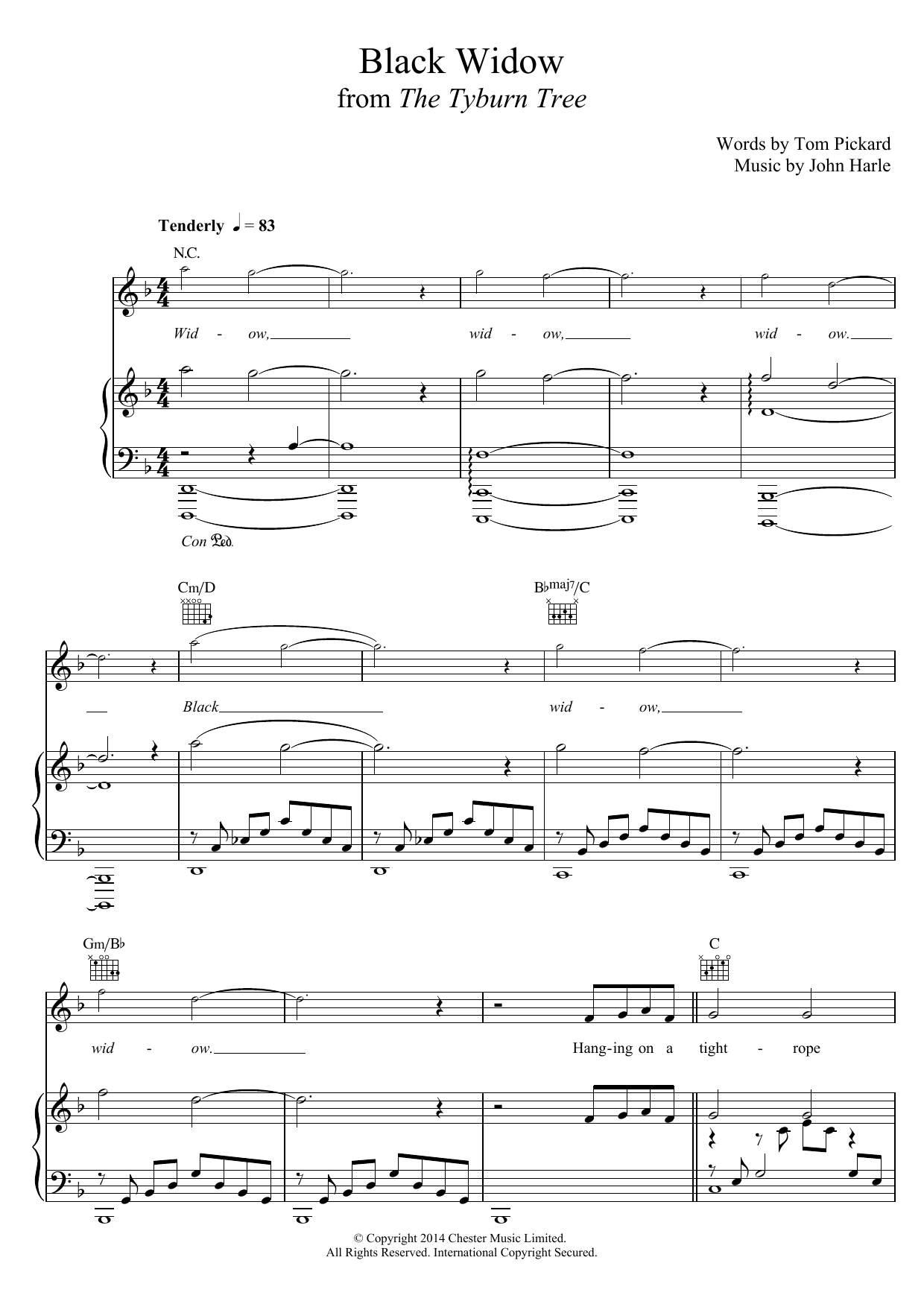 John Harle & Marc Almond Black Widow Sheet Music Notes & Chords for Piano, Vocal & Guitar (Right-Hand Melody) - Download or Print PDF