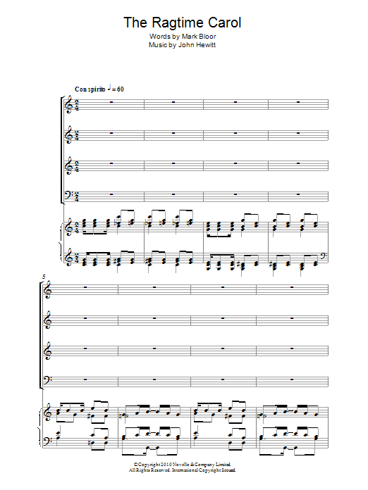 John Hewitt The Ragtime Carol Sheet Music Notes & Chords for SATB Choir - Download or Print PDF
