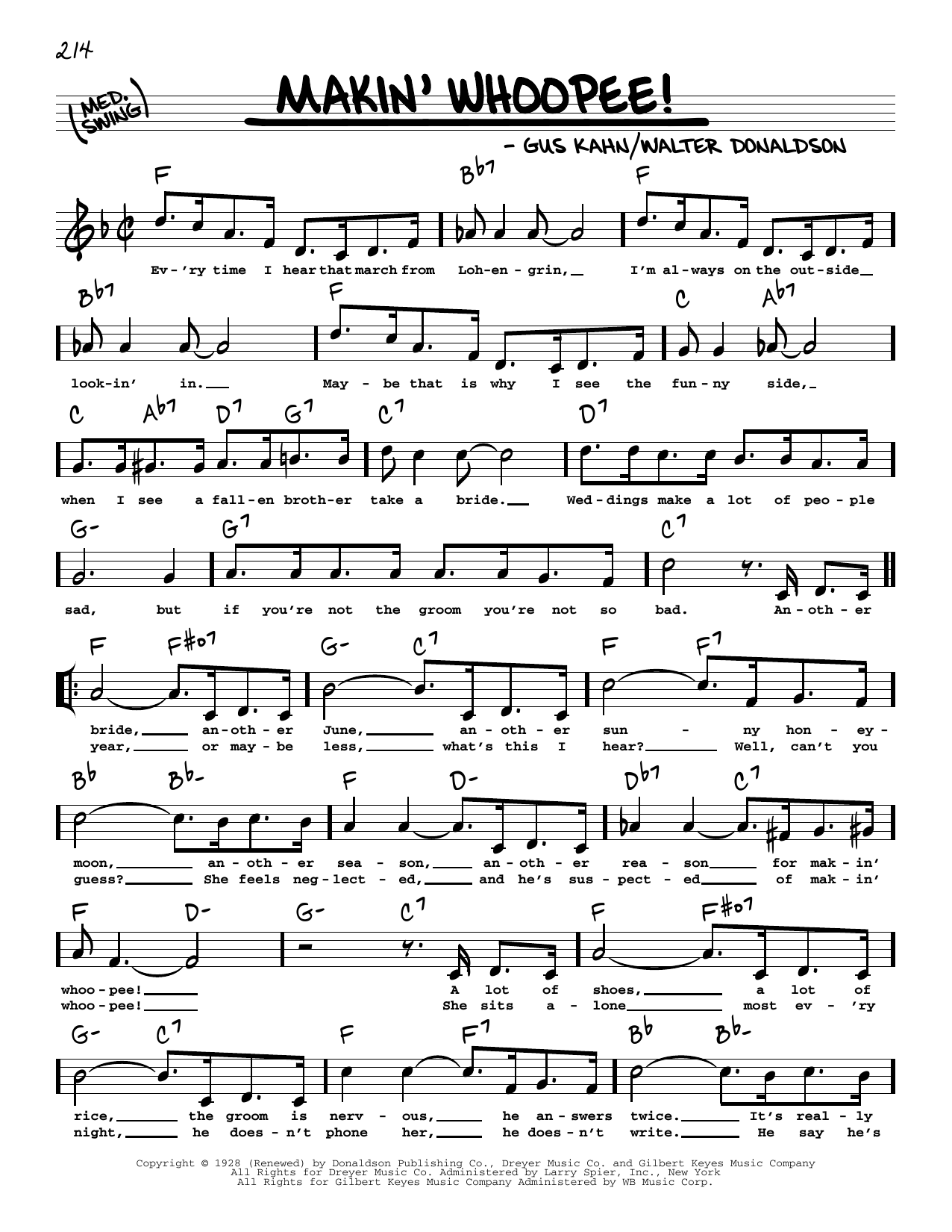 John Hicks Makin' Whoopee! (arr. Robert Rawlins) Sheet Music Notes & Chords for Real Book – Melody, Lyrics & Chords - Download or Print PDF