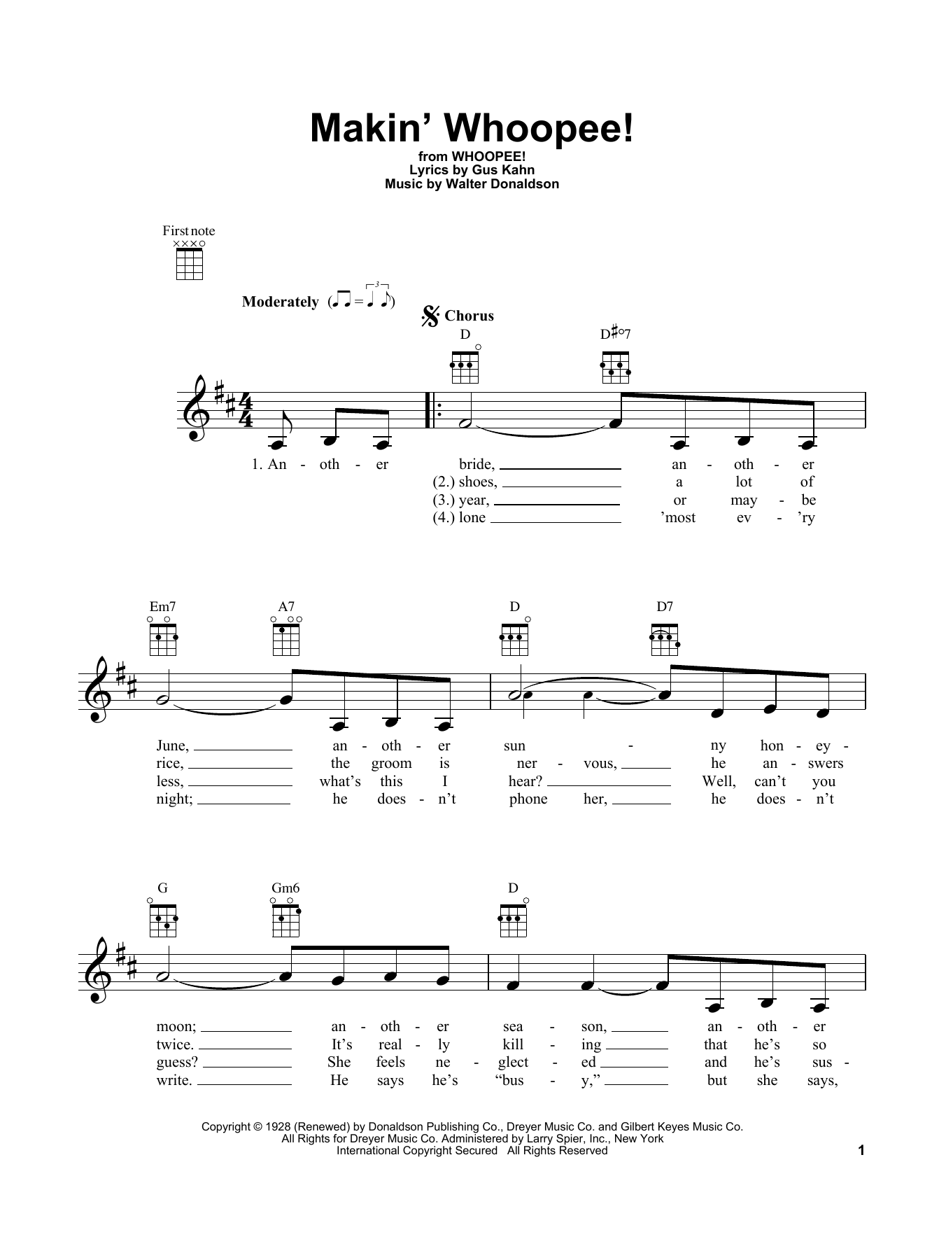 John Hicks Makin' Whoopee! Sheet Music Notes & Chords for Ukulele - Download or Print PDF
