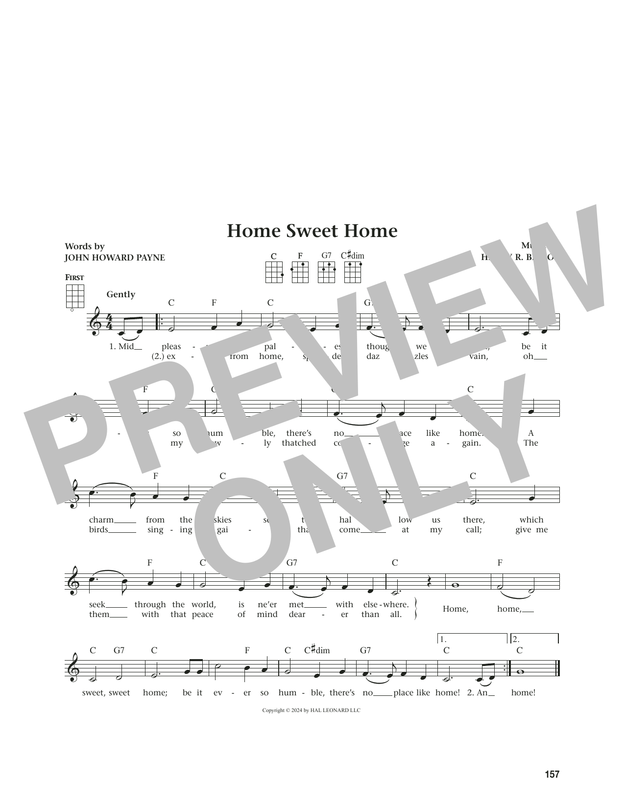 John Howard Payne Home Sweet Home (from The Daily Ukulele) (arr. Jim Beloff) Sheet Music Notes & Chords for Ukulele - Download or Print PDF