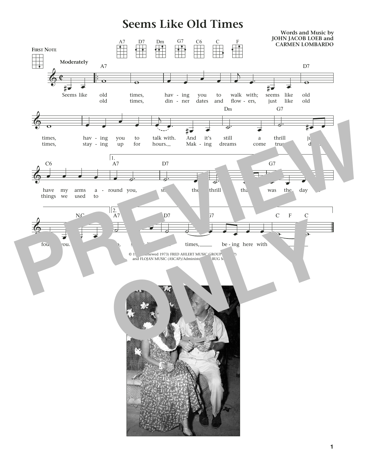 John Jacob Loeb Seems Like Old Times (from The Daily Ukulele) (arr. Liz and Jim Beloff) Sheet Music Notes & Chords for Ukulele - Download or Print PDF