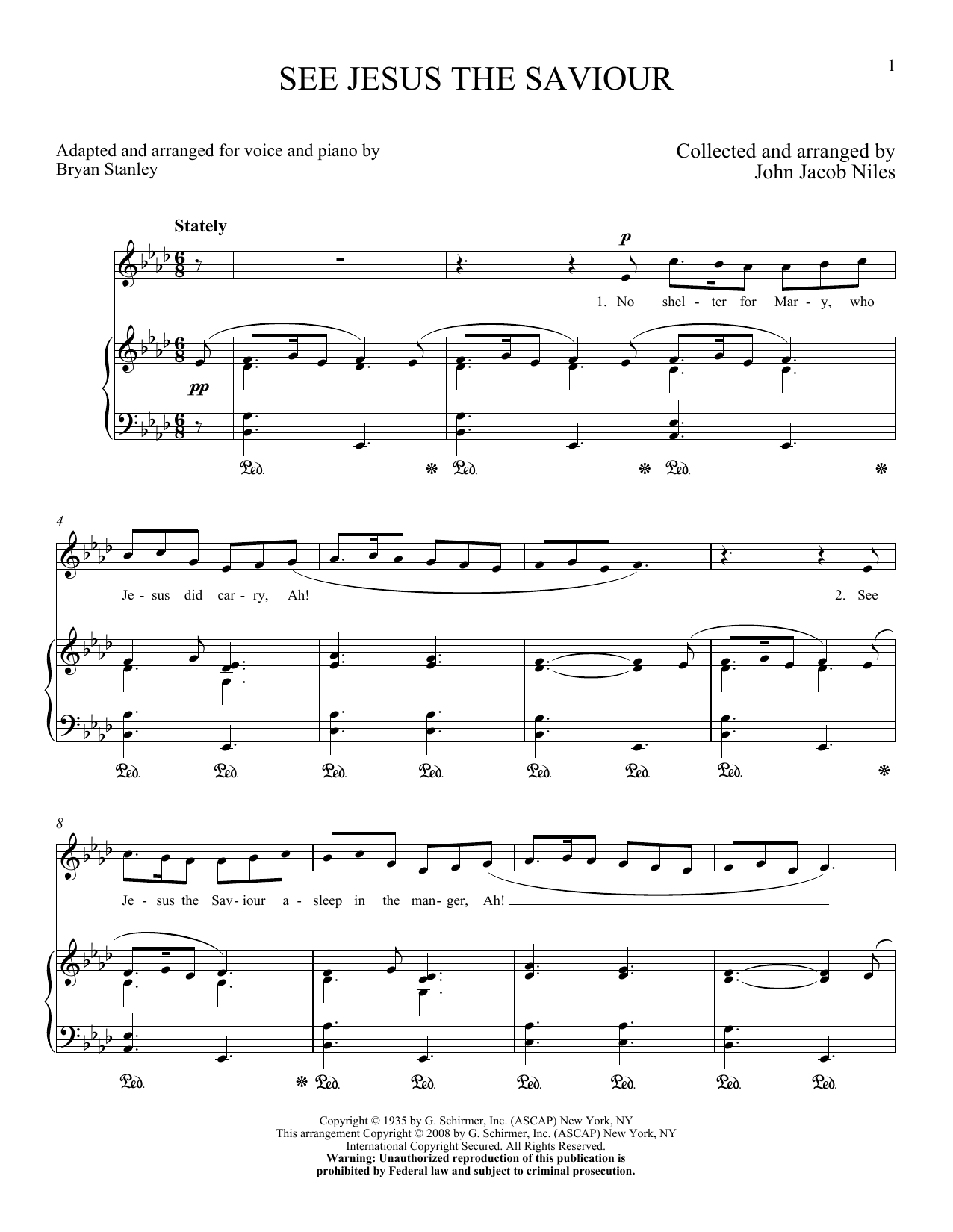John Jacob Niles See Jesus, The Saviour Sheet Music Notes & Chords for Piano & Vocal - Download or Print PDF