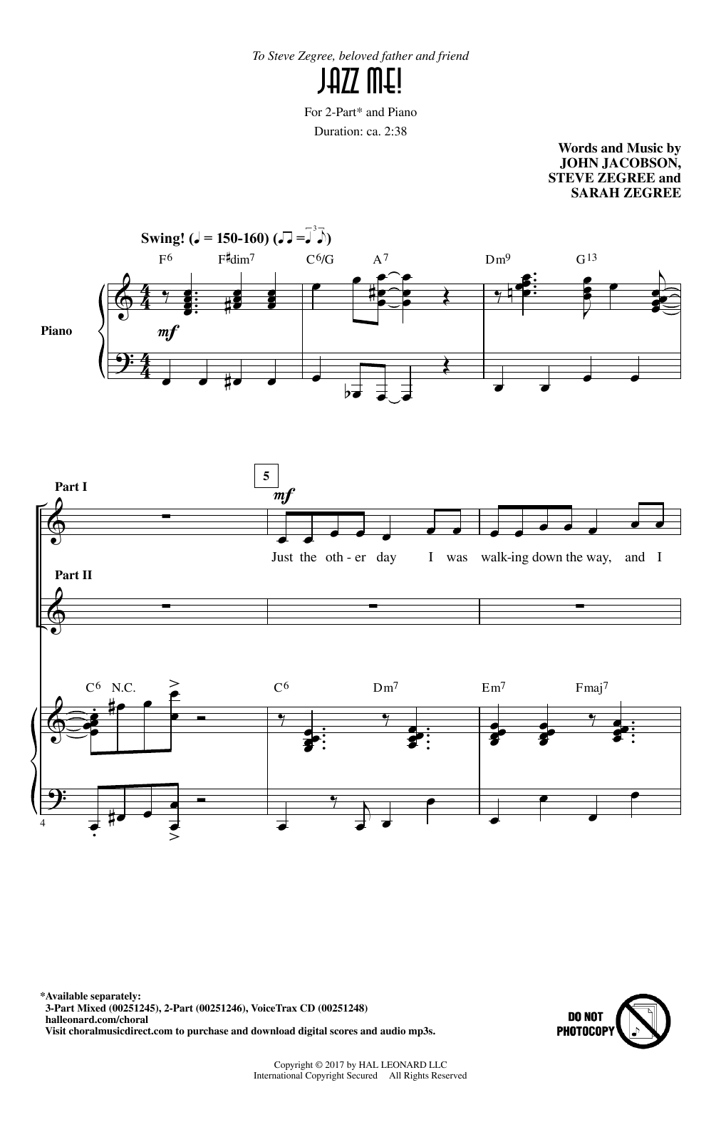 John Jacobson Jazz Me! Sheet Music Notes & Chords for 3-Part Mixed - Download or Print PDF