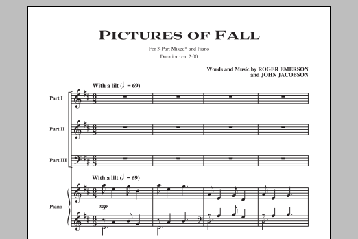 John Jacobson Pictures Of Fall Sheet Music Notes & Chords for 3-Part Mixed - Download or Print PDF