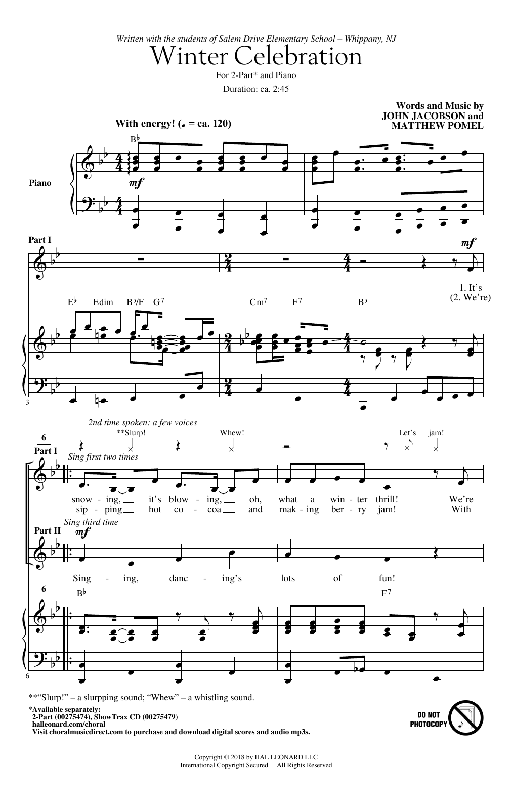 John Jacobson Winter Celebration Sheet Music Notes & Chords for 2-Part Choir - Download or Print PDF