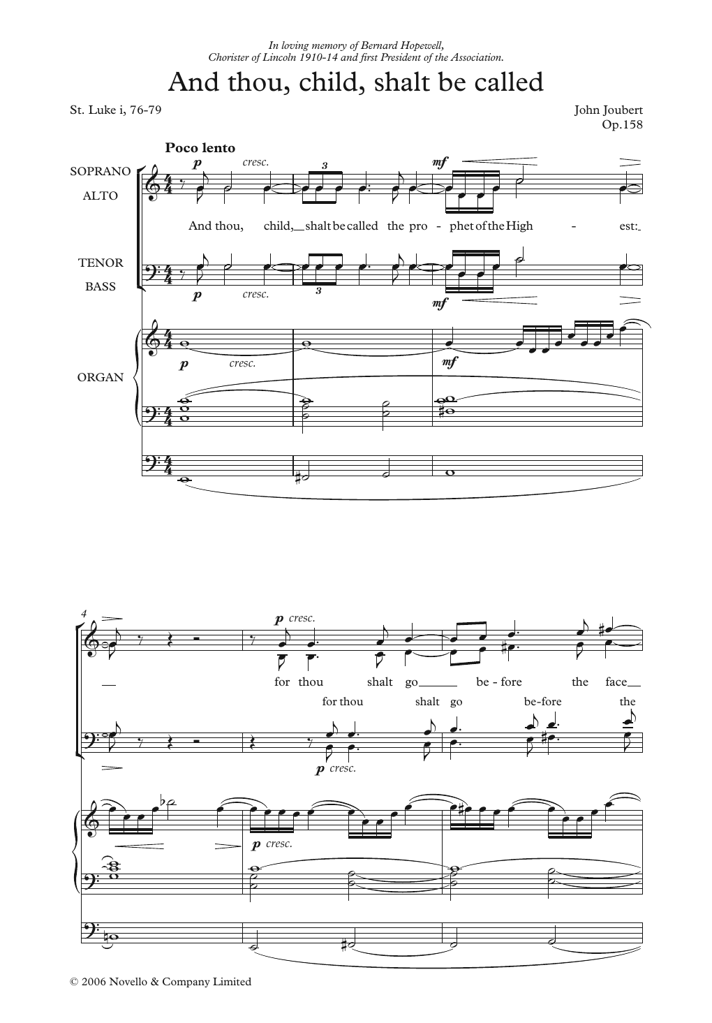 John Joubert And Thou, Child, Shalt Be Called Sheet Music Notes & Chords for Choir - Download or Print PDF