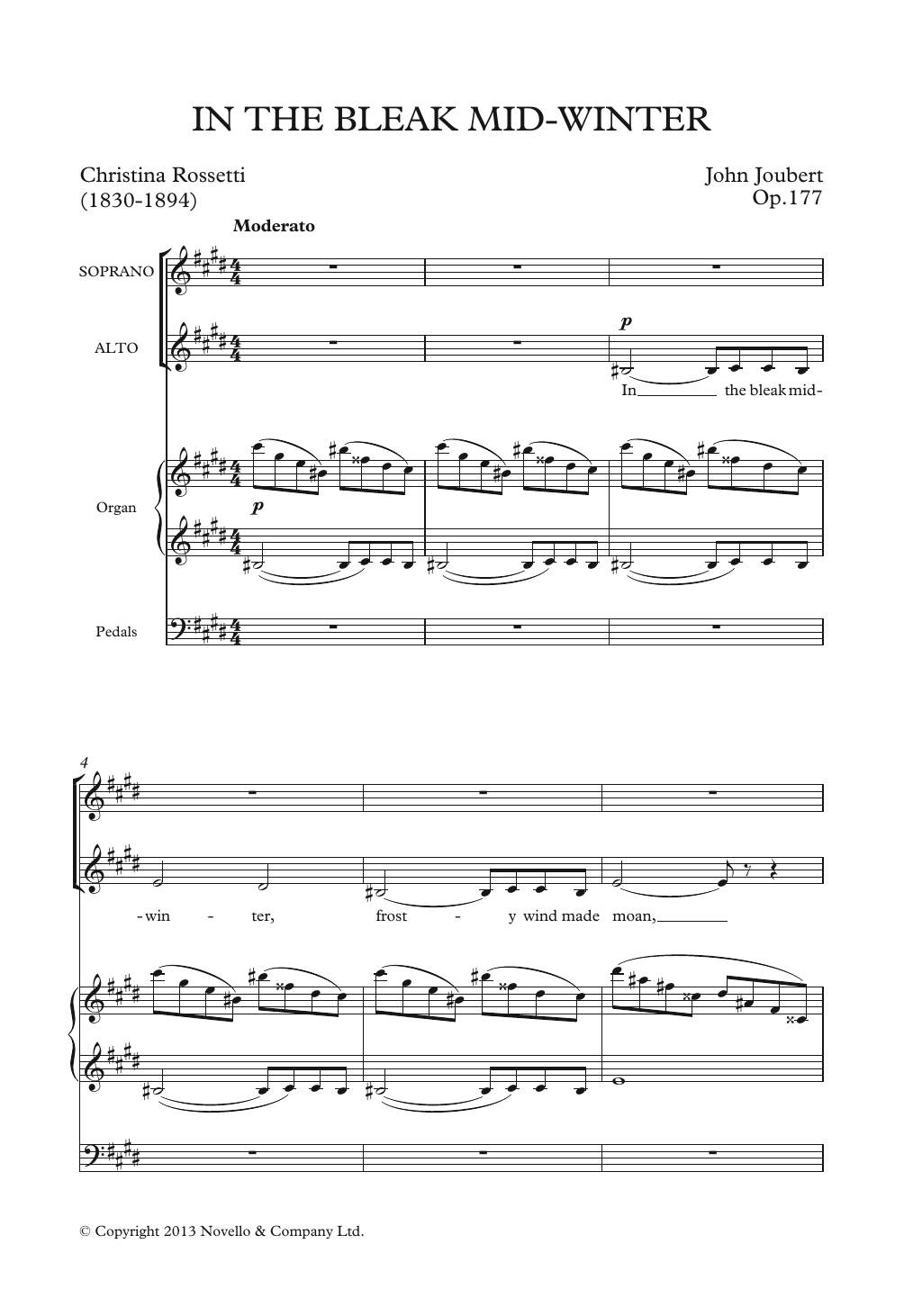 John Joubert In The Bleak Mid-Winter Sheet Music Notes & Chords for Piano, Vocal & Guitar - Download or Print PDF