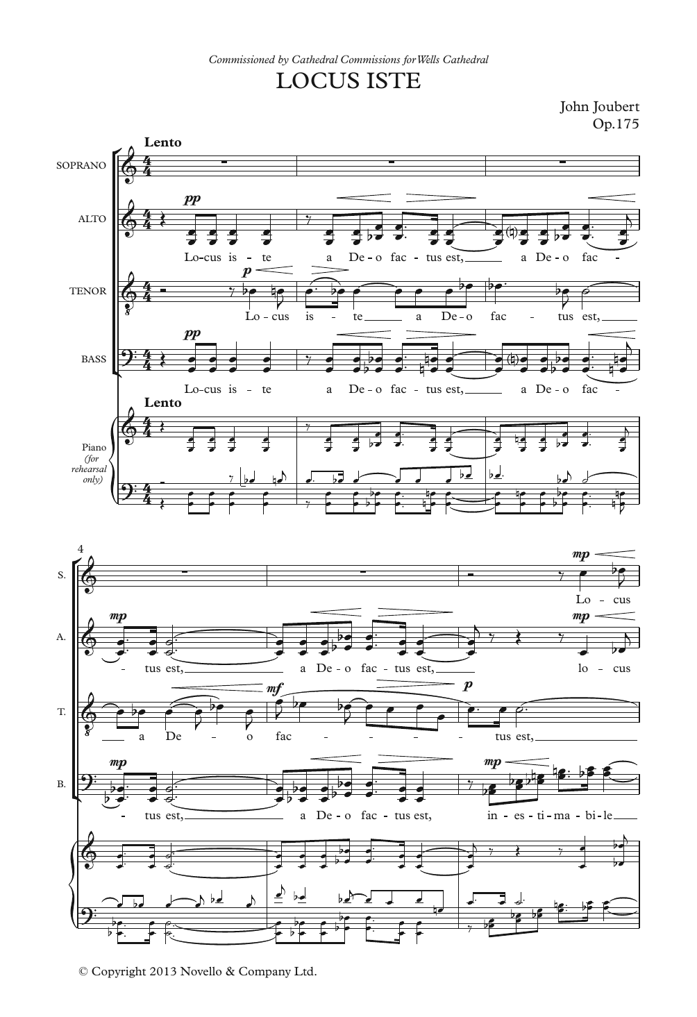 John Joubert Locus Iste Sheet Music Notes & Chords for Choir - Download or Print PDF