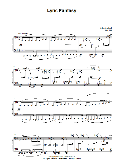 John Joubert Lyric Fantasy Sheet Music Notes & Chords for Piano - Download or Print PDF