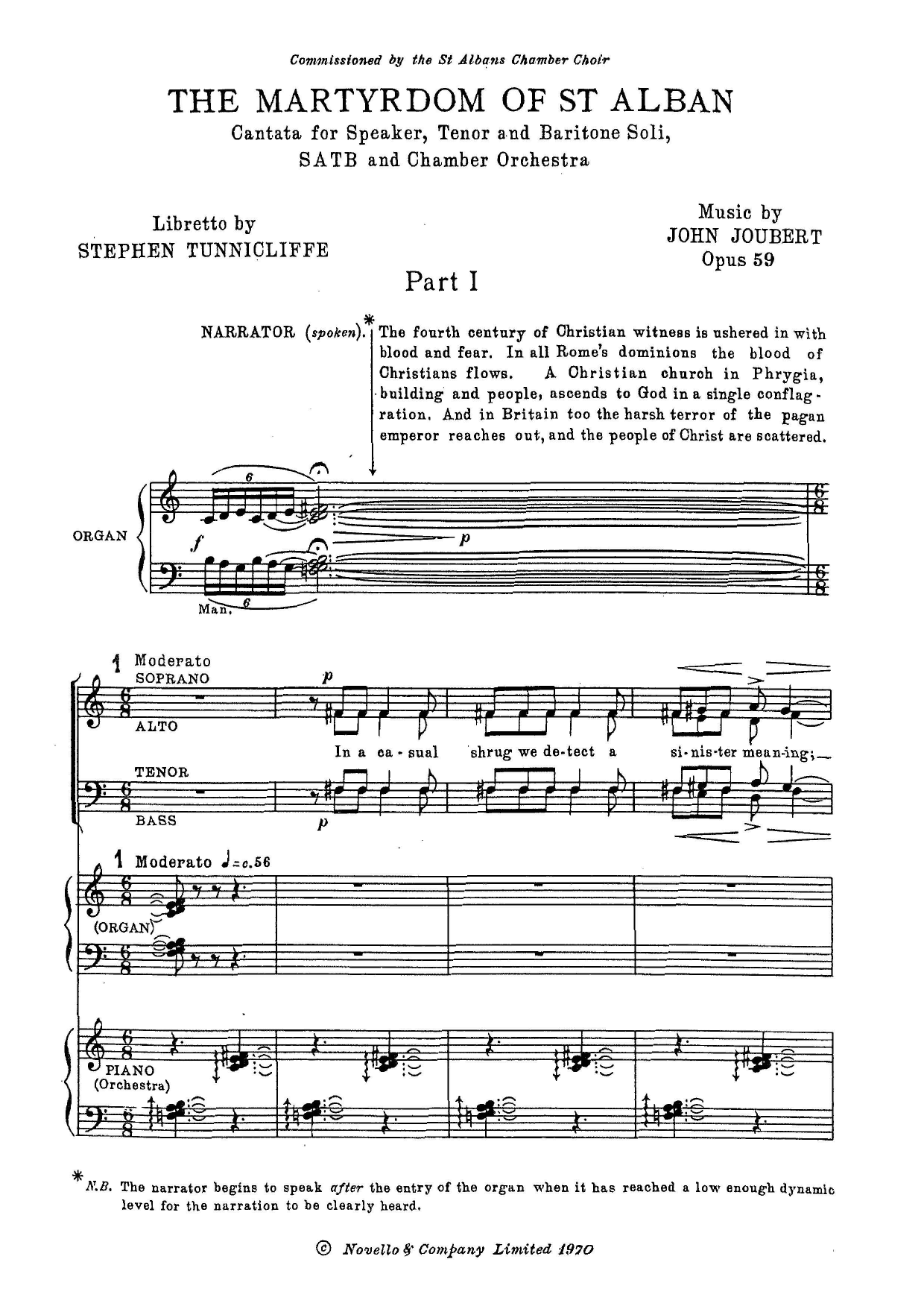 John Joubert The Martyrdom of St. Alban Sheet Music Notes & Chords for SATB Choir - Download or Print PDF John Joubert The Martyrdom of St. Alban Sheet Music Notes & Chords for SATB Choir - Download or Print PDF
