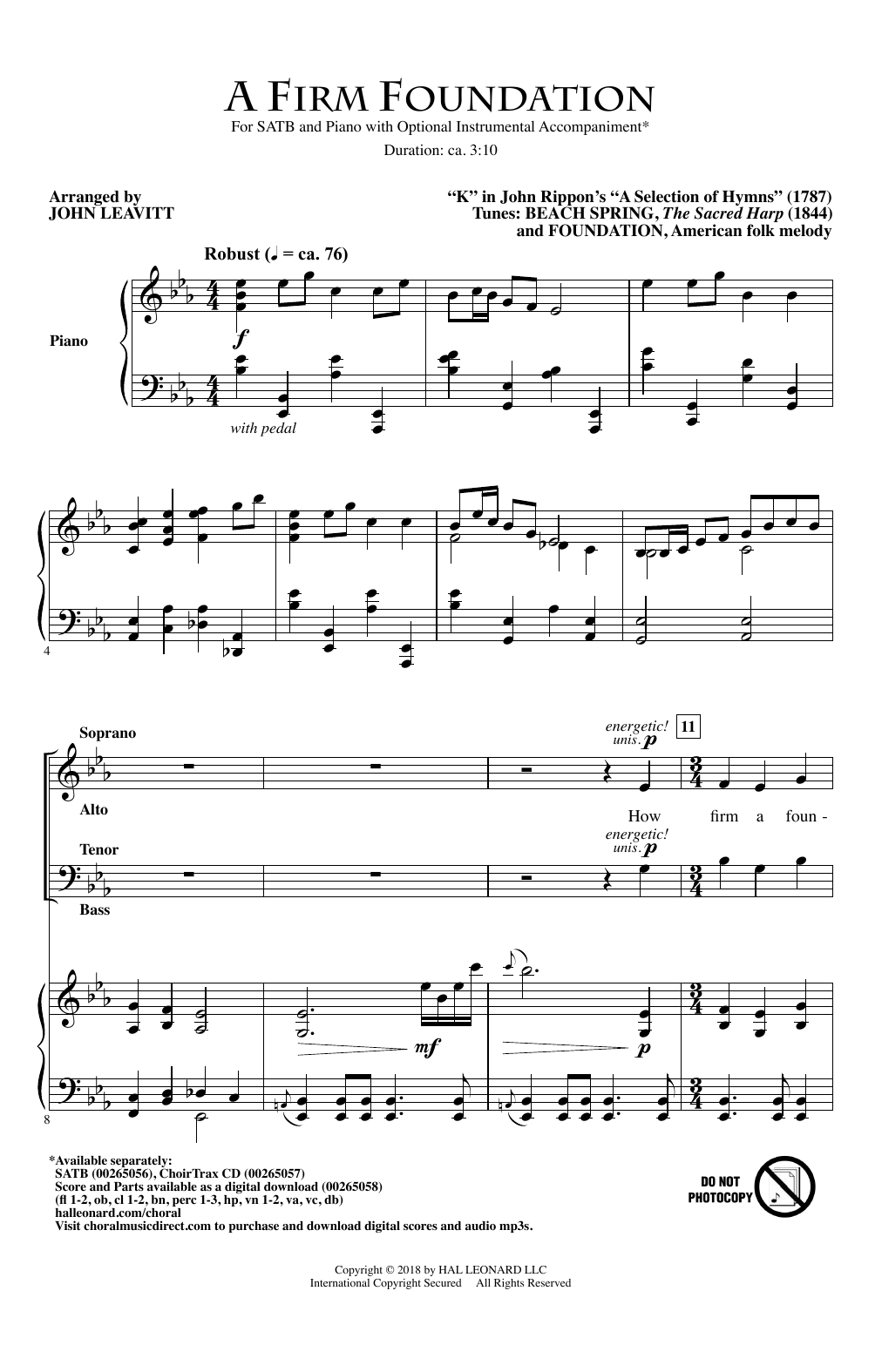 John Leavitt A Firm Foundation Sheet Music Notes & Chords for SATB - Download or Print PDF