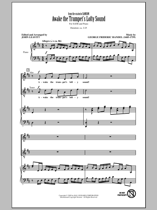 John Leavitt Awake The Trumpet's Lofty Sound Sheet Music Notes & Chords for SATB - Download or Print PDF