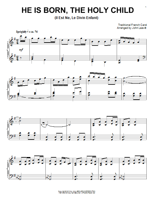 John Leavitt Christmas Tidings Sheet Music Notes & Chords for Piano - Download or Print PDF
