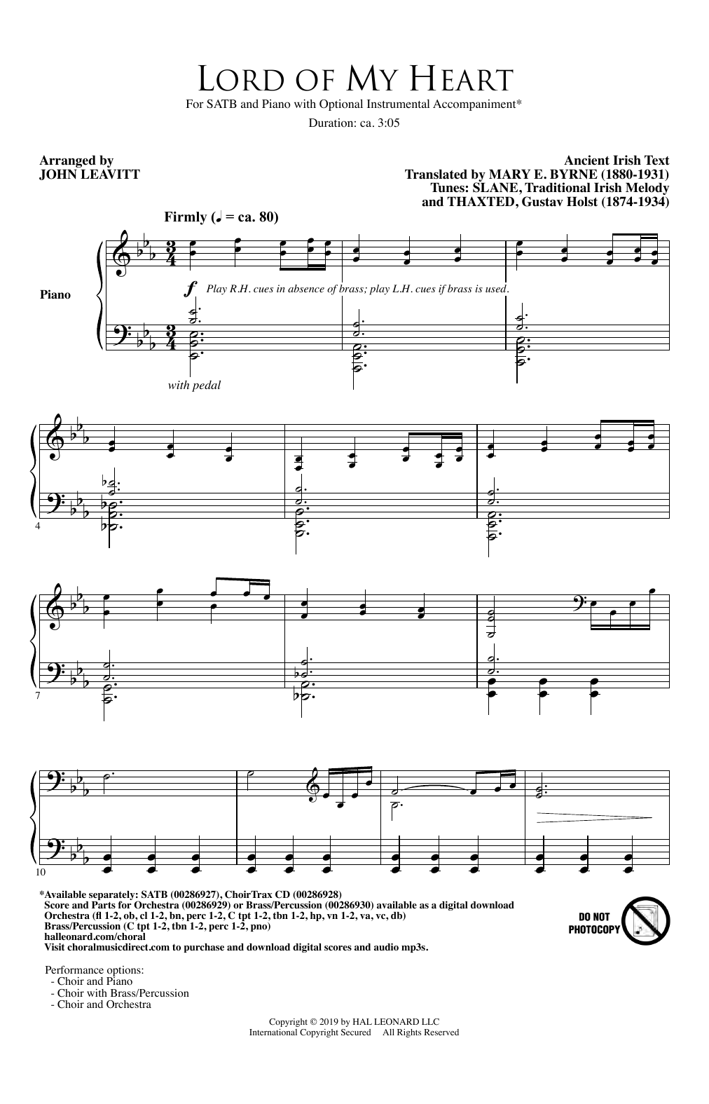 John Leavitt Lord Of My Heart Sheet Music Notes & Chords for SATB Choir - Download or Print PDF