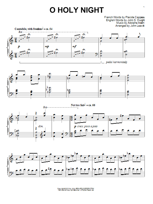 John Leavitt O Holy Night Sheet Music Notes & Chords for Piano - Download or Print PDF
