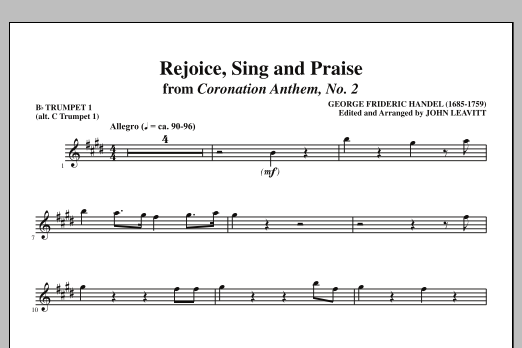 John Leavitt Rejoice, Sing And Praise - Bb Trumpet 1 (alt. C Tpt. 1) Sheet Music Notes & Chords for Choir Instrumental Pak - Download or Print PDF