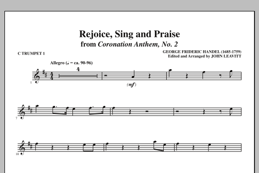 John Leavitt Rejoice, Sing And Praise - C Trumpet 1 Sheet Music Notes & Chords for Choir Instrumental Pak - Download or Print PDF