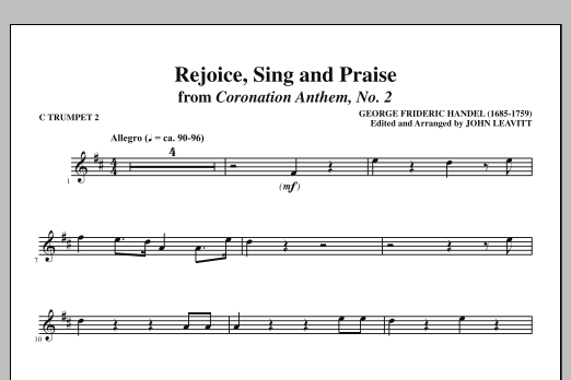 John Leavitt Rejoice, Sing And Praise - C Trumpet 2 Sheet Music Notes & Chords for Choir Instrumental Pak - Download or Print PDF