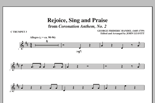 John Leavitt Rejoice, Sing And Praise - C Trumpet 3 Sheet Music Notes & Chords for Choir Instrumental Pak - Download or Print PDF