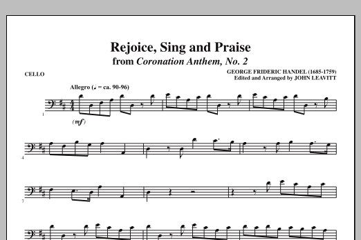 John Leavitt Rejoice, Sing And Praise - Cello Sheet Music Notes & Chords for Choir Instrumental Pak - Download or Print PDF