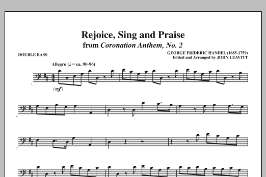 John Leavitt Rejoice, Sing And Praise - Double Bass Sheet Music Notes & Chords for Choir Instrumental Pak - Download or Print PDF