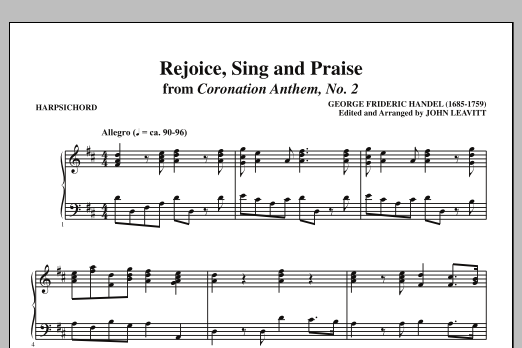 John Leavitt Rejoice, Sing And Praise - Harpsichord Sheet Music Notes & Chords for Choir Instrumental Pak - Download or Print PDF