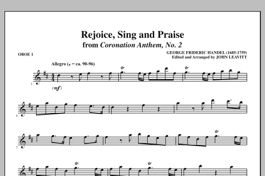 John Leavitt Rejoice, Sing And Praise - Oboe 1 Sheet Music Notes & Chords for Choir Instrumental Pak - Download or Print PDF