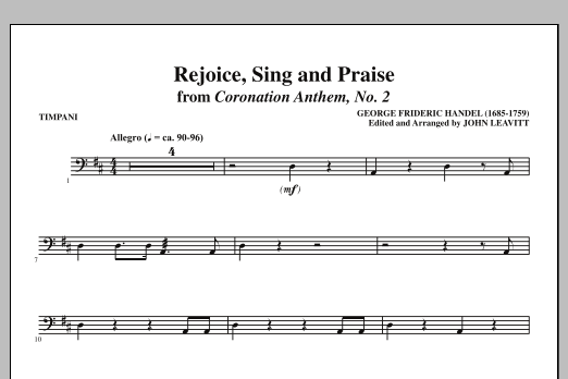 John Leavitt Rejoice, Sing And Praise - Timpani Sheet Music Notes & Chords for Choir Instrumental Pak - Download or Print PDF