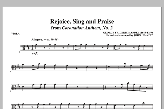 John Leavitt Rejoice, Sing And Praise - Viola Sheet Music Notes & Chords for Choir Instrumental Pak - Download or Print PDF