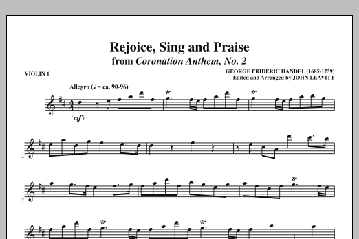 John Leavitt Rejoice, Sing And Praise - Violin 1 Sheet Music Notes & Chords for Choir Instrumental Pak - Download or Print PDF