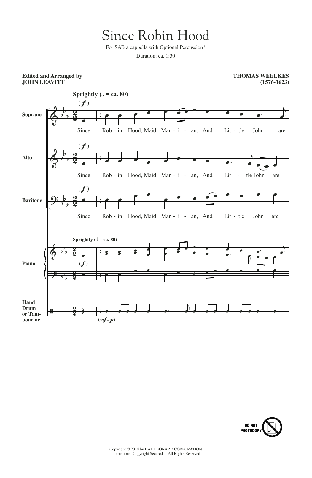 John Leavitt Since Robin Hood Sheet Music Notes & Chords for SAB - Download or Print PDF