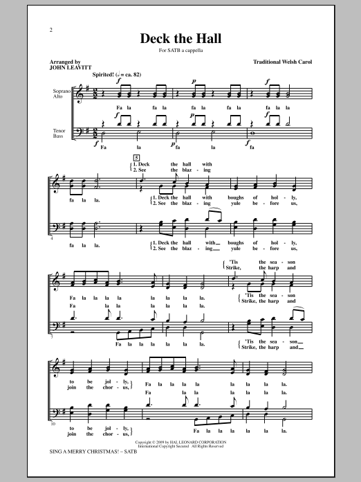 John Leavitt Sing A Merry Christmas! Sheet Music Notes & Chords for SATB - Download or Print PDF
