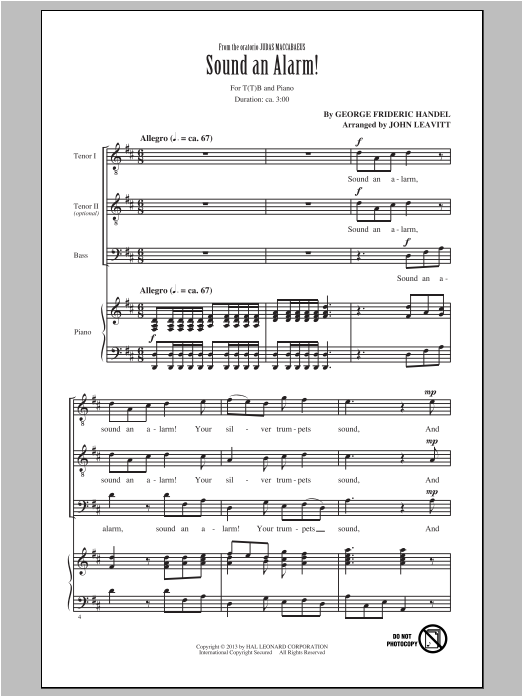 John Leavitt Sound An Alarm! Sheet Music Notes & Chords for TB - Download or Print PDF