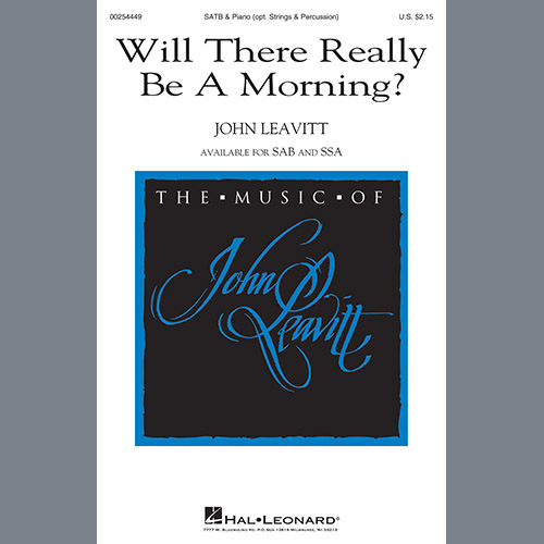 John Leavitt, Will There Really Be A Morning?, SSA