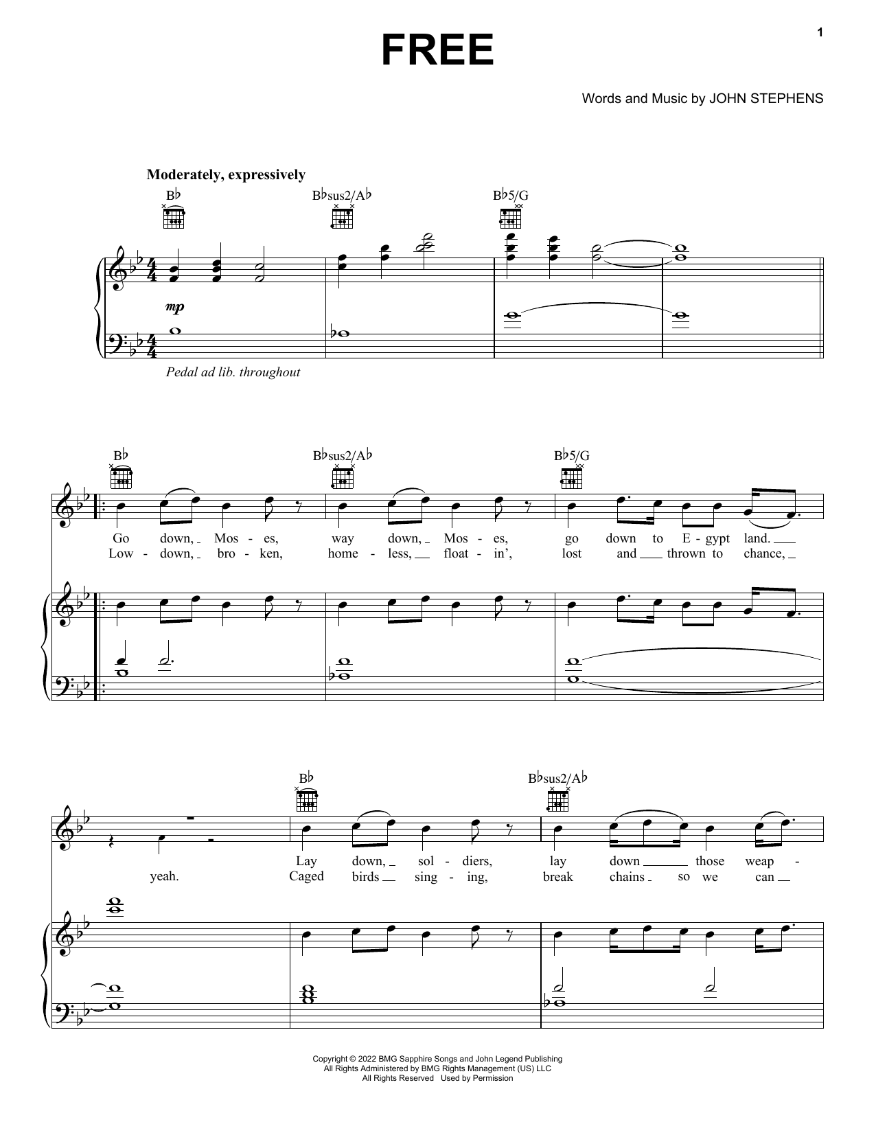 John Legend FREE Sheet Music Notes & Chords for Piano, Vocal & Guitar Chords (Right-Hand Melody) - Download or Print PDF