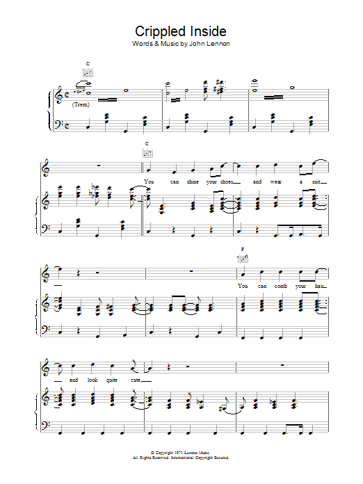 John Lennon Crippled Inside Sheet Music Notes & Chords for Guitar Tab - Download or Print PDF