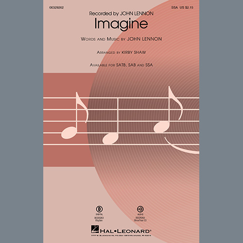 John Lennon, Imagine (arr. Kirby Shaw), SATB Choir