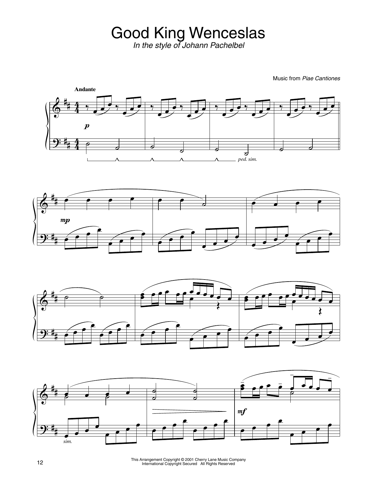 John M. Neale Good King Wenceslas (in the style of Johann Pachelbel) (arr. Carol Klose) Sheet Music Notes & Chords for Piano Solo - Download or Print PDF