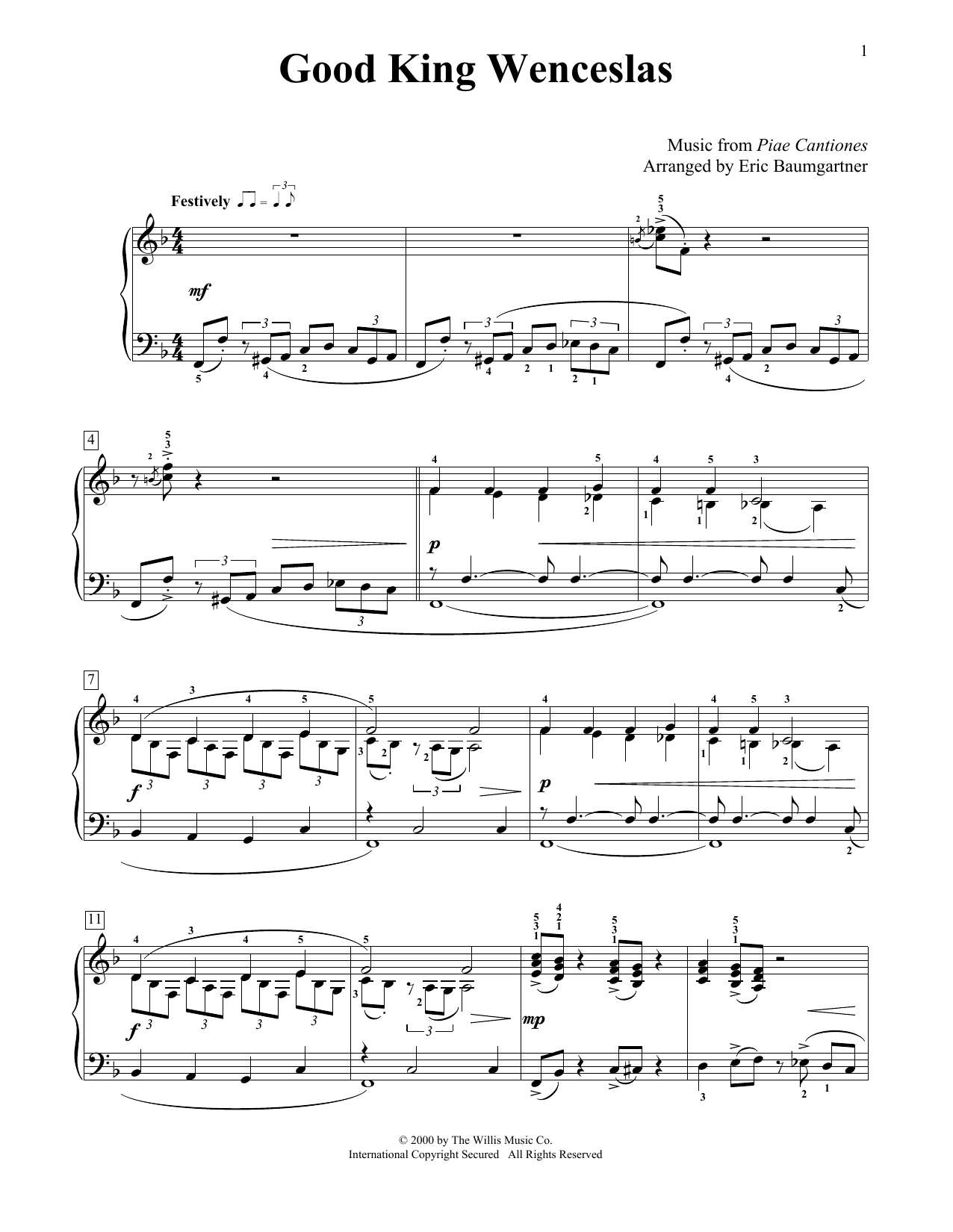 John M. Neale Good King Wenceslas [Jazz version] (arr. Eric Baumgartner) Sheet Music Notes & Chords for Educational Piano - Download or Print PDF