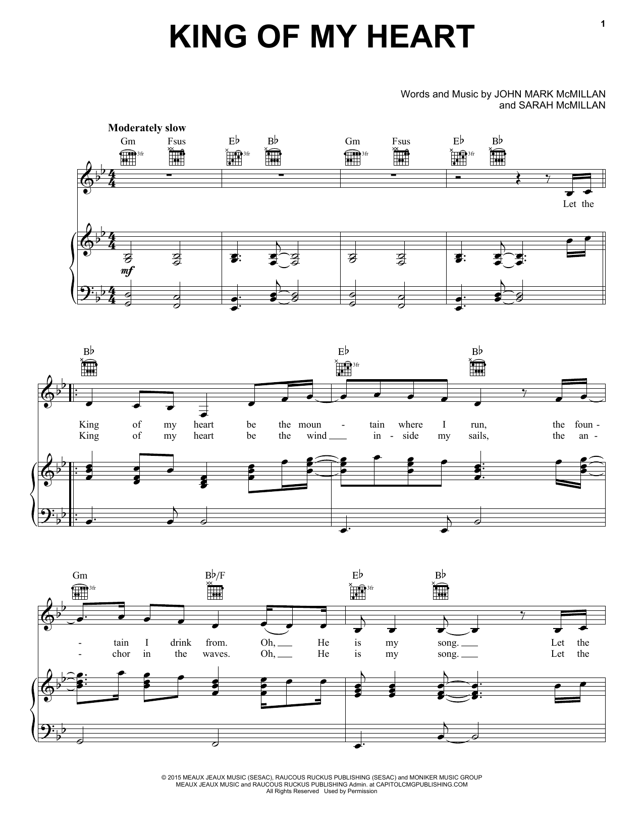 John Mark McMillan King Of My Heart Sheet Music Notes & Chords for Easy Piano - Download or Print PDF