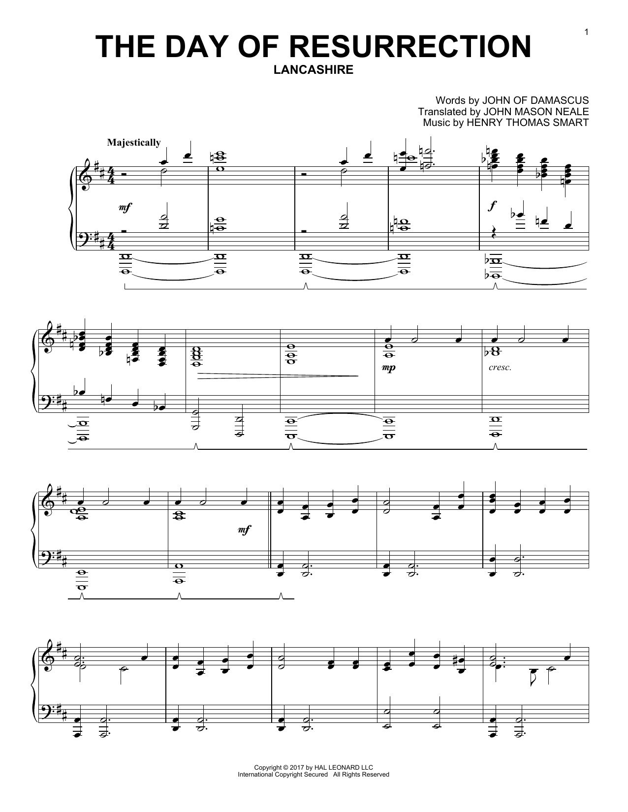 John Mason Neale The Day Of Resurrection Sheet Music Notes & Chords for Piano - Download or Print PDF